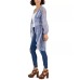  Juniors’ Button-Waist Blouson-Sleeve Kimono, Blue, Large