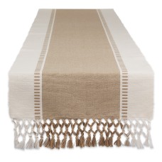 Design Imports Dobby Stripe Table Runner, 13″ x 108″, Beige