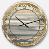 Designart watercolor colorfields II Metal Wall Clock, Beige