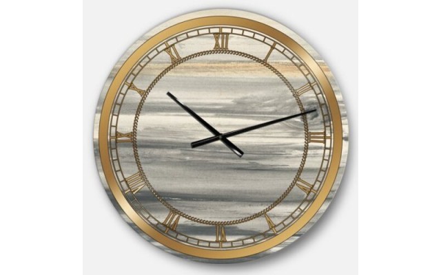 Designart watercolor colorfields II Metal Wall Clock, Beige