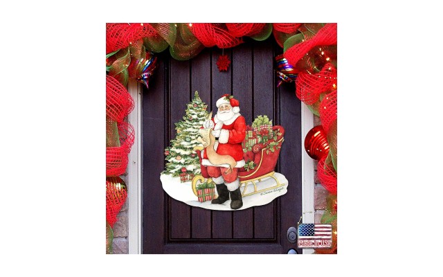  By Susan Winget Classic Christmas Wish List Santa Wall And Door Decor