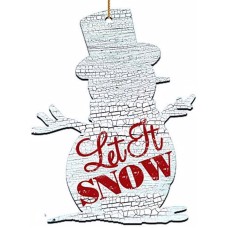 Designocracy Happy Snowman Wooden Decor