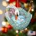  Love Swan Wooden Ornament Set of 2