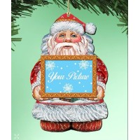 Designocracy Santa Picture Frame Ornament Set of 2
