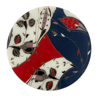 Diane Von Furstenberg Indian Temple Charger, 13in, Navy/Red