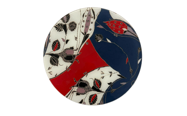  Indian Temple Charger, 13in, Navy/Red