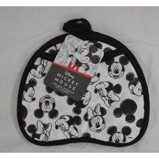 Disney Mickey Mouse 2pk Heat Resistant Pot Holders, Black/White