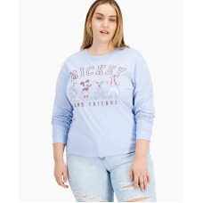 Disney Trendy Plus Size Mickey Long-Sleeve Top, Plus Size