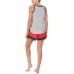  Women’s Cruella Tank Top & Shorts Pajama Set, Gray, Large