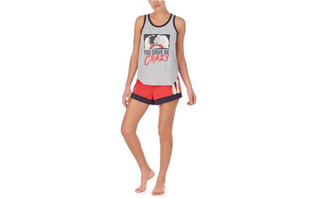  Women’s Cruella Tank Top & Shorts Pajama Set, Gray, Large