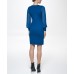  Womens Balloon-Sleeve Sheath Dress, Teal, Medium