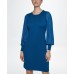  Womens Balloon-Sleeve Sheath Dress, Teal, Medium