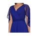  Womens Chiffon Cape-Back Dress, Blue/14