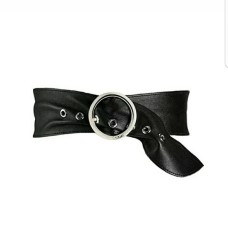 DKNY Womens Genuine Leather Sash Belt (Black, Small/Medium)