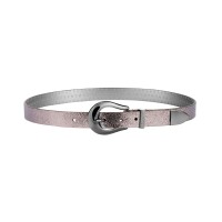 DKNY Womens Metallic Tipped Belt, Gunmetal, X-Large
