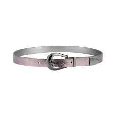 DKNY Womens Metallic Tipped Belt, Gunmetal, X-Large
