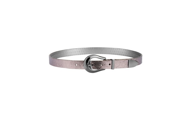  Womens Metallic Tipped Belt, Gunmetal, X-Large