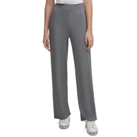 DKNY Women’s Missy Pull On Wide Leg Pant, Avenue Grey, L