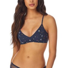 DKNY Womens Multistar Mesh Bralette, Navy, Medium