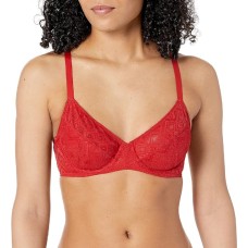 Dkny Women’s Pure Lace Unlined Bra, Red, 36DDD