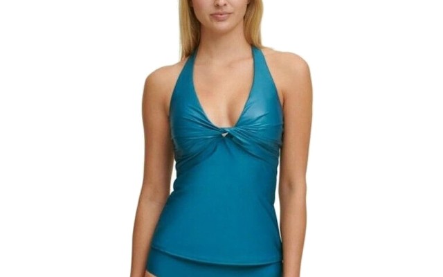  Women’s Swimwear Tankini Top, Medium, Green