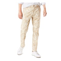 Dockers Mens Straight Leg Stretch Patterned Slim Fit Chino Pants, Beige,36W/34L