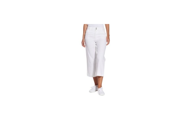 Cropped Wide Leg Pants, White/3