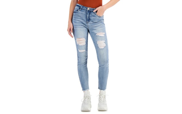  Juniors’ Distressed Skinny Jeans, Hillside, 5