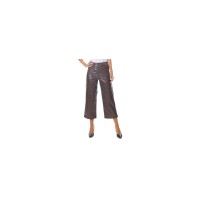 Dollhouse Womens Cropped Vegan Leather Wide-Leg Pants, Buck/1