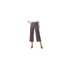 Dollhouse Womens Cropped Vegan Leather Wide-Leg Pants, Buck/1
