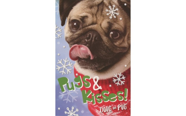 Doug the Pug: “Pugs and Kisses” Christmas Card