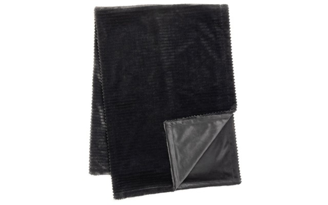 Drew & Jonathan Home Cut Faux Fur Solid Throw, Black, 50