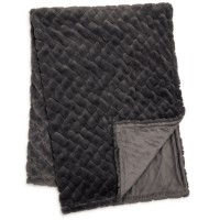 Drew & Jonathan Home Pinsonic Rusched Throw 50 x 70,Charcoal