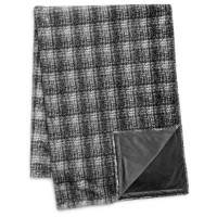 Drew & Jonathan Home Plaid Faux Fur Throw, Charcoal, 50″x70″