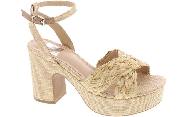  Women’s Maggie Ankle-Strap Platform Sandals, Beige, 10M