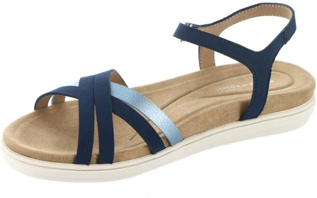  Women’s Dottle Ankle-Strap Comfort Sandals, Navy, 10M