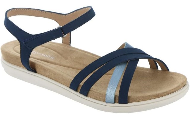  Women’s Dottle Ankle-Strap Comfort Sandals, Navy, 8.5M