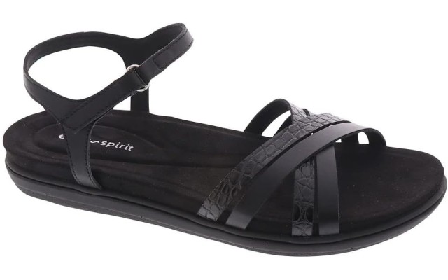  Womens Dottle3 Flat Sandals, Black, 9M