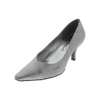 Easy Street womens Chiffon Pumps, Silver Glitter, 9 Wide US