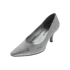 Easy Street womens Chiffon Pumps, Silver Glitter, 9 Wide US