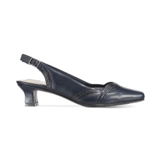 Easy Street Womens Stunning Closed Toe Formal Slingback Pumps, Navy, Size 8 M