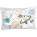  Educational Space and Planets Pure Cotton Soft Pillowcase, White, 30 x 20