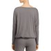  Heather Cotton Slouchy Women’s Pajama Top, Large, Charcoal