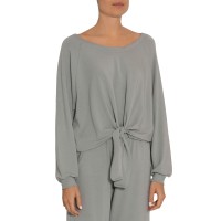 Eberjey Women’s Blair The Knotted Pullover, Willow Green, Medium