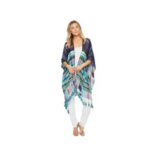 Echo Design Marina Plaid Reversible Ruana, Multi, One Size