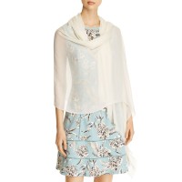 Echo Frayed-Edge Crinkle Wrap, Beige