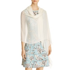 Echo Frayed-Edge Crinkle Wrap, Beige