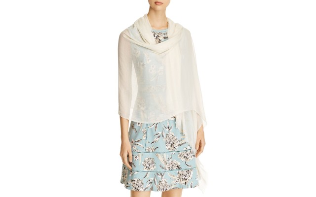  Frayed-Edge Crinkle Wrap, Beige