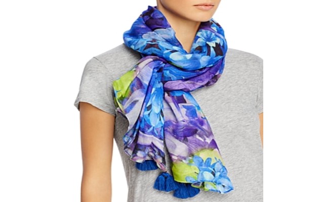  Womens Tropical Floral Wraps, Navy, One Size