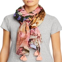Echo Womens Tropical Floral Wraps, Pastel Pink, One Size